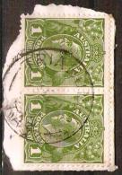 TASMANIA - 193? Postmark CDS On Pair Of 1d Green King George V - TRIABUNNA - Oblitérés