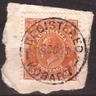 TASMANIA - 1933 Postmark CDS On 5d Brown King George V - REGISTERED, HOBART - Usati