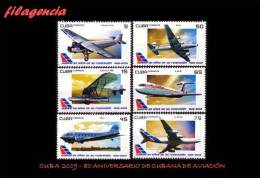 AMERICA. CUBA MINT. 2009 80 ANIVERSARIO DE CUBANA DE AVIACIÓN. AVIONES - Ongebruikt