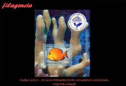 AMERICA. CUBA MINT. 2010 50 ANIVERSARIO DEL ACUARIO NACIONAL. FAUNA MARINA. PECES. HOJA BLOQUE - Neufs