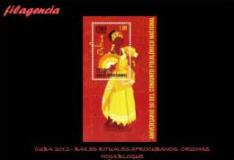 AMERICA. CUBA MINT. 2012 BAILES RITUALES AFROCUBANOS. ORISHAS. HOJA BLOQUE - Unused Stamps