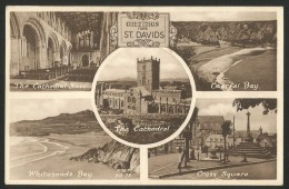 ST. DAVIS West Wales Pembrokeshire Dyfed Caerfai Bay Whitesands Bay Cathedral Nave Cross Square - Pembrokeshire