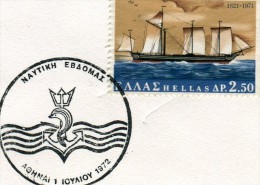 Greece- Greek Commemorative Cover W/ "Nautical Week" [Athens 1.7.1972] Postmark - Sellados Mecánicos ( Publicitario)