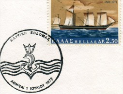 Greece- Greek Commemorative Cover W/ "Nautical Week" [Athens 1.7.1972] Postmark - Postal Logo & Postmarks