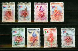 Dominican Republic 1957,8V,athletics,olympic Games,athletiek,ovpt Anti Hunger In Red,MH/Ongebruikt(D1774) - Contre La Faim