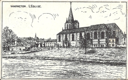 WARNETON - L´ Eglise - Guerre 1914-18 - Dessin Allemande - Feldpost Militaire - Comines-Warneton - Komen-Waasten