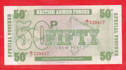 British Armed Forces 50 Pence , 6th Series , Unc - British Armed Forces & Special Vouchers