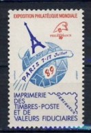 TIMBRE** VIGNETTE PARIS JUILLET 1989 # EXPOSITION PHILATELIQUE MONDIALE PHILEX # IMPRIMERIE TIMBRES + VALEURS FIDUCIAIRE - Briefmarkenmessen