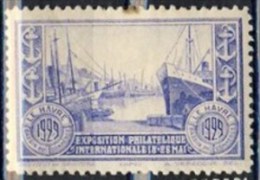 VIGNETTE* EXPOSITION PHILATELIQUE INTERNATIONALE LE HAVRE 1929 # BATEAU PORT - Briefmarkenmessen