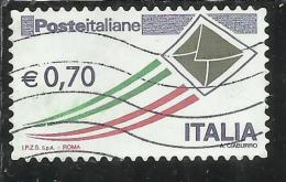 ITALIA REPUBBLICA ITALY REPUBLIC 2009 2015 POSTA ITALIANA € 0,70 USATO USED OBLITERE' - 2011-20: Gebraucht