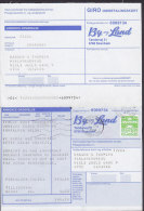 Denmark GIRO Postal Receipt BY & LAND, SKÆRBÆK 1990 Karte To ESBJERG Waves Wellenlinien Stamp - Cartas & Documentos