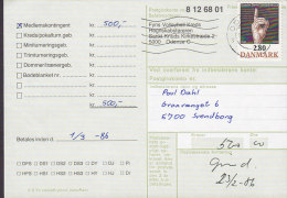 Denmark GIRO Postal Receipt Volleyball Kreds ODENSE 1985 Karte To SVENDBORG Deef Association Stamp Hand - Storia Postale