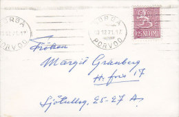 Finland "Petite" BORGÅ Porvoo 1971 Cover Brief Lion Löwe Arms Stamp - Lettres & Documents