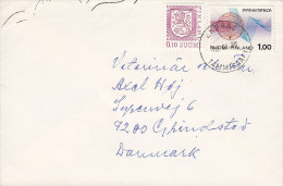 Finland EKINÄS 1980 Cover Brief To GRINDSTED Denmark Mathematica & Lion Löwe Arms Stamps - Covers & Documents