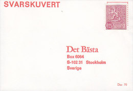 Finland "Petite" SVARKUVER Dec (19)70 Cover Brief To DET BÄSTA,STOCKHOLM Sweden Lion Löwe Arms Stamp (2 Scans) - Covers & Documents