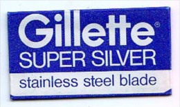 RAZOR BLADE RASIERKLINGE GILETTE SUPER SILVER STAINLESS STEEL BLADE - Scheermesjes