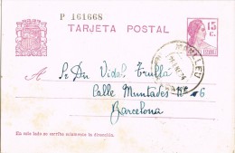6786. Entero Postal MANLLEU (Barcelona) 1945. Republica - 1931-....