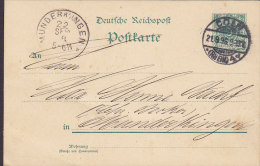 Germany Postal Stationery Ganzsache Entier Deutsche Reichspost Postkarte CÖLN 1896 To MUNDERKINGEN (2 Scans) - Cartes Postales