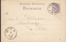 Poland Vorläufer Deutsche Reichspost Postal Stationery Ganzsache Entier BIRNBAUM (Now Poland) 1886 WIEN Austria - Postcards
