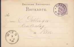 Poland Vorläufer Deutsche Reichspost Postal Stationery Ganzsache Entier BIRNBAUM (Now Poland) 1886 WIEN Austria - Briefkaarten