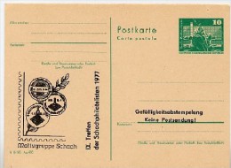 DDR P79-1d-77 C37-d Postkarte PRIVATER ZUDRUCK ADRESSFELD Schach Frankfurt/Oder 1977 - Privé Postkaarten - Ongebruikt