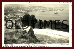 VIGO - LA RIA Y VIGO DESDE LA GUIA - 1950 REAL PHOTO PC - Pontevedra