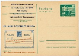 DDR P794b-78 C55 Postkarte PRIVATER ZUDRUCK 100 J. Postkarte Kuba Weltfestspiele 1978 - Private Postcards - Mint