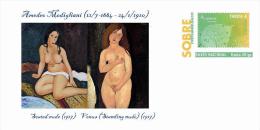 Spain 2014 - Amedeo Modigliani  Nudes  - Special Prepaid Cover - Desnudos