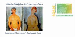 Spain 2014 - Amedeo Modigliani  Nudes  - Special Prepaid Cover - Desnudos