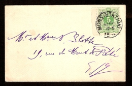 Enveloppe Voor Adreskaart Met Nr. 45 Verstuurd Uit MONS (STATION) Naar MONS Dd. 13/9/1894 ! - 1869-1888 Lying Lion