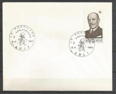 Belgique - N315 - N°1512 Carton De Wiart Sur Enveloppe Obl. 1er Jour Le Postillon Amay 8/11/1969 - Brieven En Documenten