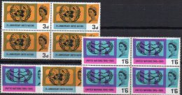 UNO 1965 Zusammenarbeit Grossbritannien 404/5 Y+4-Block ** 5€ 20 Jahre UN-Cooperation Bloque Wap M/s UN Bloc Sheet Bf UK - Unused Stamps