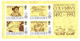 CC - GUERNSEY ,  Il Foglietto N. 15   ***  MNH . Europa E Colombo 1992 - Cristóbal Colón