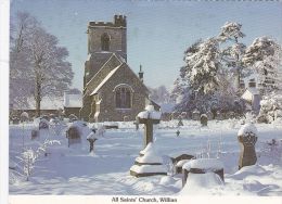WILLIAN - ALL SAINTS CHURCH. SNOW SCENE - Hertfordshire