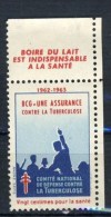 TIMBRE**  VIGNETTE  1963 BCG ASSURANCE CONTRE TUBERCULOSE # COMITE NATIONAL # BOIRE DU LAIT - Antituberculeux