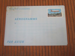 Principat D'Andorre D'Andorra Lettre Aérogramme Neuve Non Utilisée Par Avion By Air Mail  Luftpost  Via Aéra - Maschinenstempel (EMA)