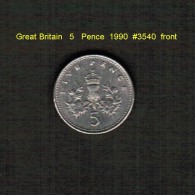 GREAT BRITAIN    5 PENCE  1990  (KM # 937b) - 5 Pence & 5 New Pence