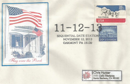 USA. Date Sequentielle !  Oblitération Unique Sequentielle 11-12-13 D'Oakmont  (Pennsylvanie) - Storia Postale