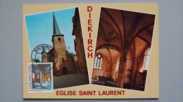 Luxemburg 1081 Yt 1031 Maximumkarte MK/MC, Orts-ET, St.-Laurentius-Kirche, Diekirch (erb. 12.-13. Jh.) - Cartes Maximum