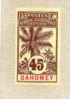 DAHOMEY : Palmier   : Série Coloniale, Avec Dahomey En Rouge Dans Le Cartouche - - Neufs