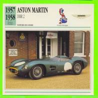 ASTON MARTIN, 1957 - DBR 2, VOITURE DE COURSE - FICHE COMPLÈTE DE LA VOITURE À L´ENDOS DE LA CARTE - - Voitures