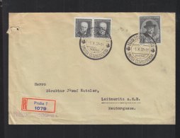 Czechoslovakia Cover 1937 Special Cancellation Praha To Leitmeritz - Briefe U. Dokumente