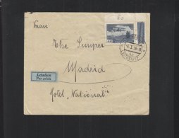 Czechoslovakia Air Mail Cover 1936 Leitmeritz To Spain - Briefe U. Dokumente