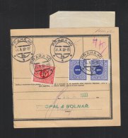 Czechoslovakia Parcel Card 1933 - Briefe U. Dokumente