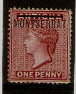 MONTSERRAT 1876 - 1883 1d SG 1 WATERMARK CROWN CC LIGHTLY MOUNTED MINT Cat £28 - Montserrat