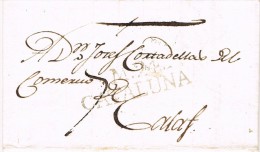 6800. Carta Entera Prefilatelica RELLINARS (Barcelona) 1809 - ...-1850 Préphilatélie