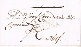 6800. Carta Entera Prefilatelica RELLINARS (Barcelona) 1809 - ...-1850 Prefilatelia