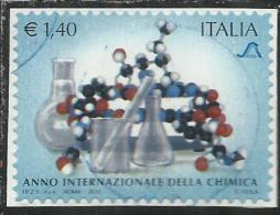 ITALIA REPUBBLICA ITALY REPUBLIC 2011 ANNO INTERNAZIONALE DELLA CHIMICA USATO USED OBLITERE' - 2011-20: Afgestempeld