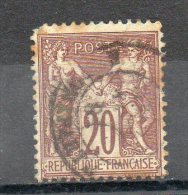 FRANCE    20 C     Année 1876-78     Y&T: 67   Type Sage   Timbre Abîmé En Haut à Gauche Et Taché (oblitéré) - 1876-1878 Sage (Type I)