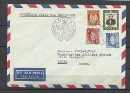 LETTRE DE OSLO POUR TOKIO VIA NORDPOLEN . 24 . FEVRIER .1957 . - Cartas & Documentos